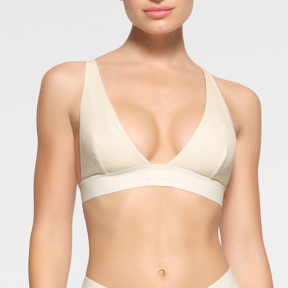 [SKIMS] Cotton Rib Plunge Bralette 2X